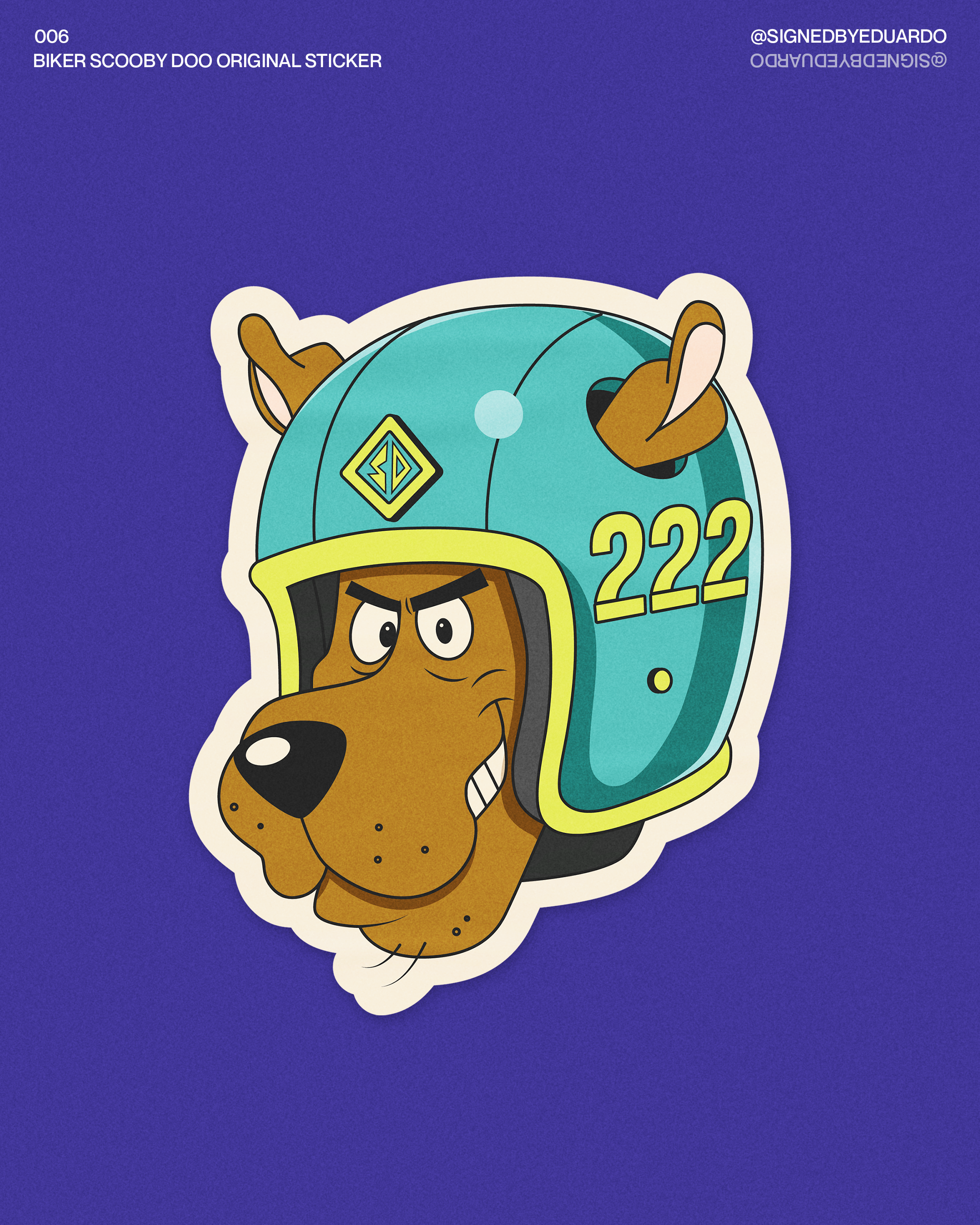Biker Scooby-Doo Sticker